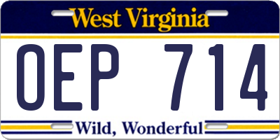 WV license plate OEP714