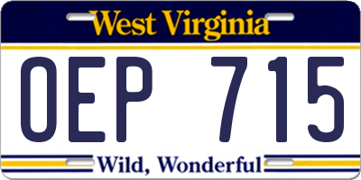 WV license plate OEP715