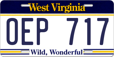 WV license plate OEP717