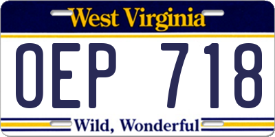 WV license plate OEP718