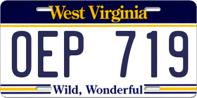 WV license plate OEP719