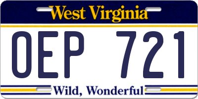 WV license plate OEP721