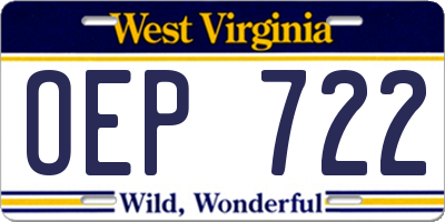 WV license plate OEP722