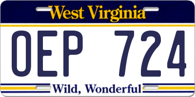 WV license plate OEP724