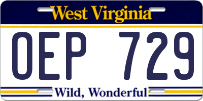 WV license plate OEP729