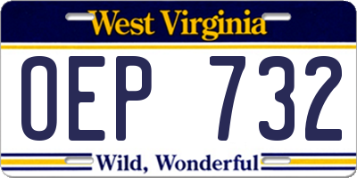 WV license plate OEP732