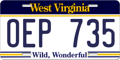 WV license plate OEP735
