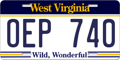 WV license plate OEP740