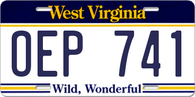 WV license plate OEP741
