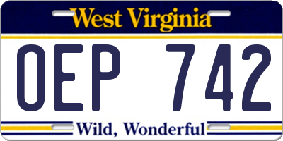 WV license plate OEP742
