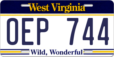 WV license plate OEP744
