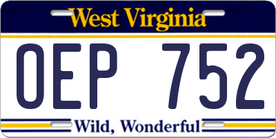 WV license plate OEP752