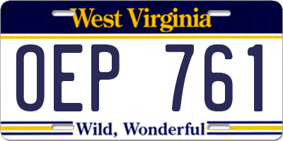 WV license plate OEP761