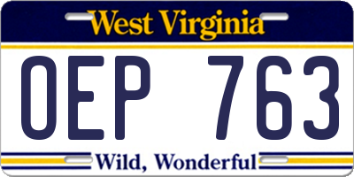 WV license plate OEP763