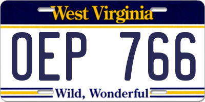 WV license plate OEP766