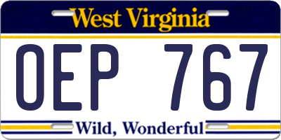 WV license plate OEP767