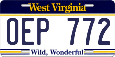 WV license plate OEP772