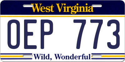 WV license plate OEP773