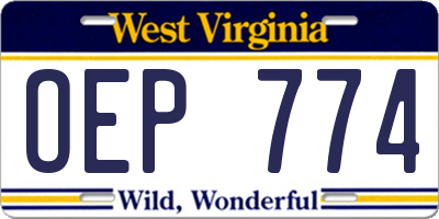 WV license plate OEP774