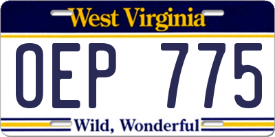 WV license plate OEP775