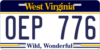 WV license plate OEP776