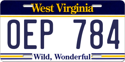 WV license plate OEP784