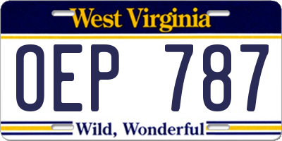 WV license plate OEP787