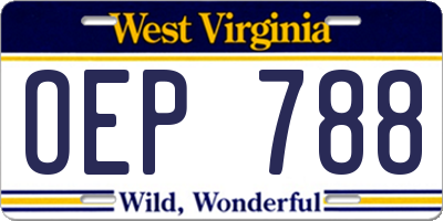 WV license plate OEP788