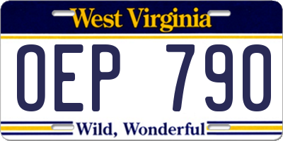 WV license plate OEP790
