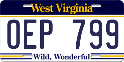 WV license plate OEP799