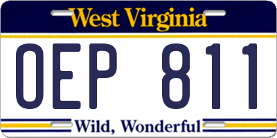 WV license plate OEP811