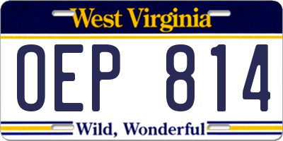 WV license plate OEP814