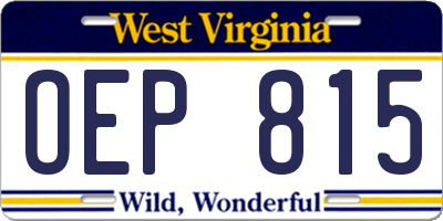 WV license plate OEP815
