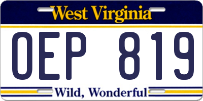 WV license plate OEP819