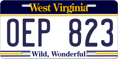 WV license plate OEP823