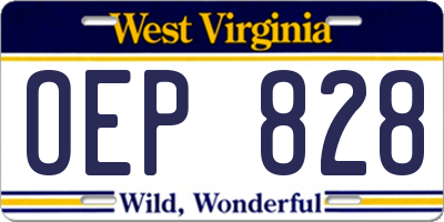 WV license plate OEP828
