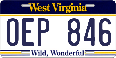 WV license plate OEP846