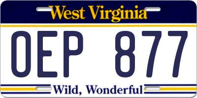 WV license plate OEP877
