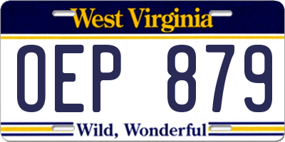 WV license plate OEP879