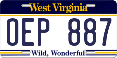 WV license plate OEP887