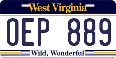 WV license plate OEP889