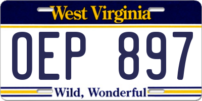 WV license plate OEP897