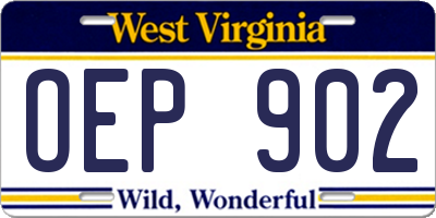 WV license plate OEP902