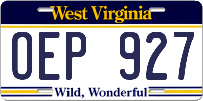 WV license plate OEP927