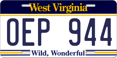WV license plate OEP944