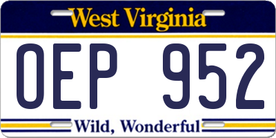 WV license plate OEP952