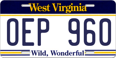 WV license plate OEP960