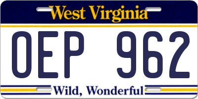 WV license plate OEP962