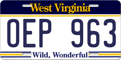 WV license plate OEP963
