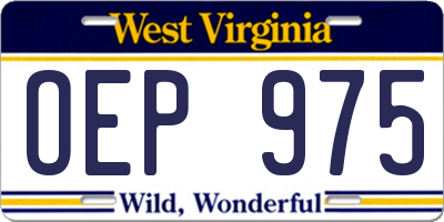 WV license plate OEP975